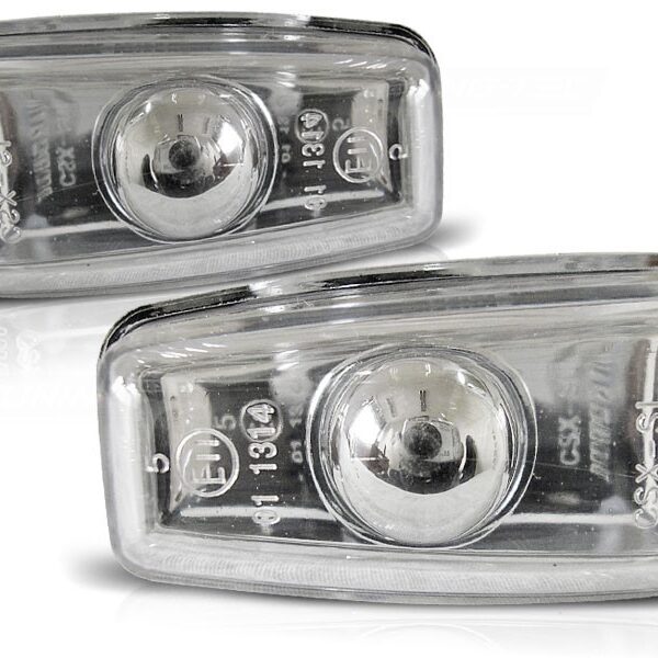 Комплект странични мигачи за Citroen Saxo 1996-2003/Berlingo 07.1996-12.2002/Xsara 07.1997-08.2000/Xantia след 01.1998 година/Jumpy 10.1995-12.2003/Evasion 1994-2002/Peugeot 406 седан/купе 05.1995-04.2004 с хром основа ляв + десен