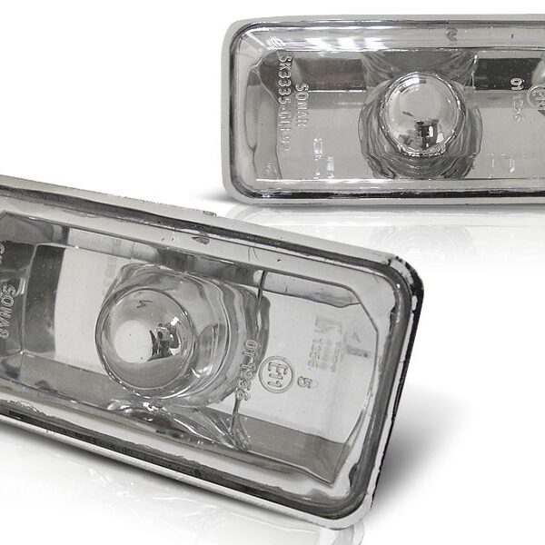 Комплект странични мигачи за Seat Ibiza 1993-1996/Cordoba 1993-1996/VW Golf III 1991-1995/VW Vento 1992-1995 с хром основа ляв + десен