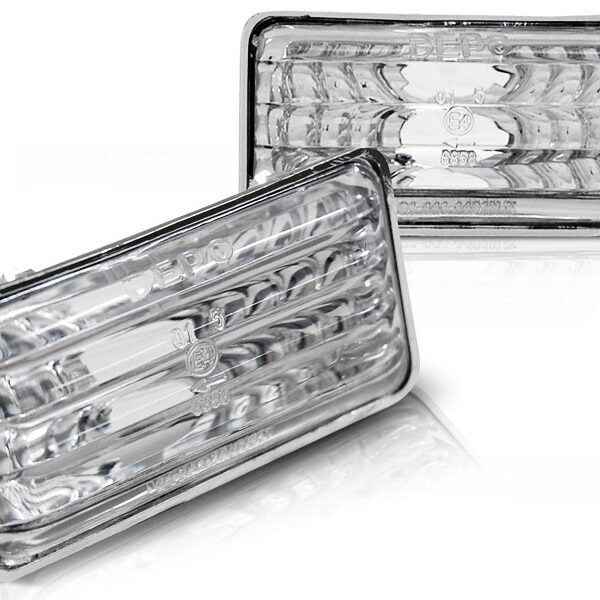 Комплект странични мигачи за Seat Ibiza 1993-1996/Cordoba 1993-1996/VW Golf III 1991-1995/VW Vento 1992-1995 с хром основа ляв + десен