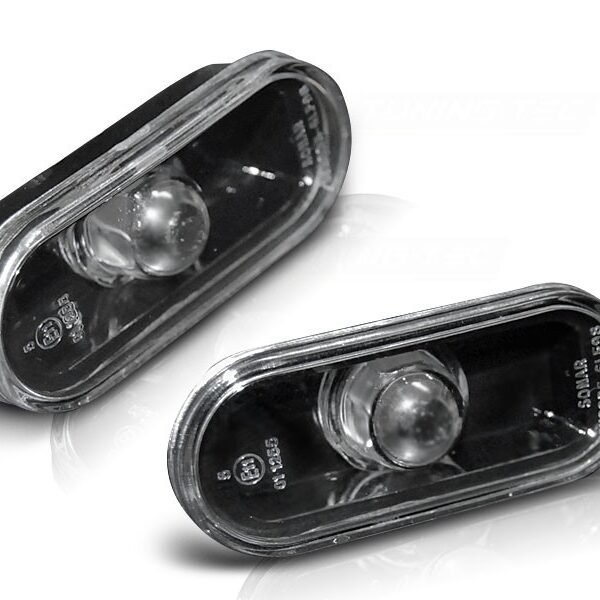 Комплект странични мигачи за Seat Ibiza 1996-2002/Cordoba 1996-2002/VW Polo 6N 1994-1999/VW Golf III/IV 1995-2003/Vento 1995-1998/VW Passat B4/B5/3BG 1993-2005 с черна основа ляв + десен