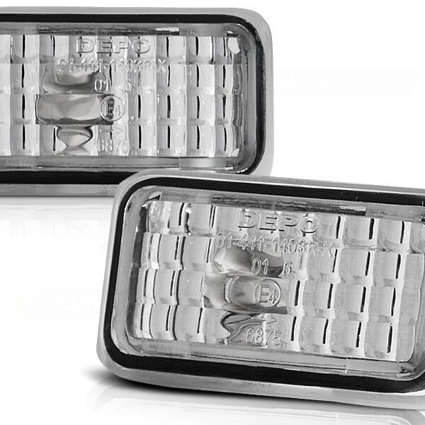 Комплект странични мигачи за VW Golf I/II 1974-1991/Jetta 1984-1991/Corrado 1988-1995 с хром основа ляв + десен