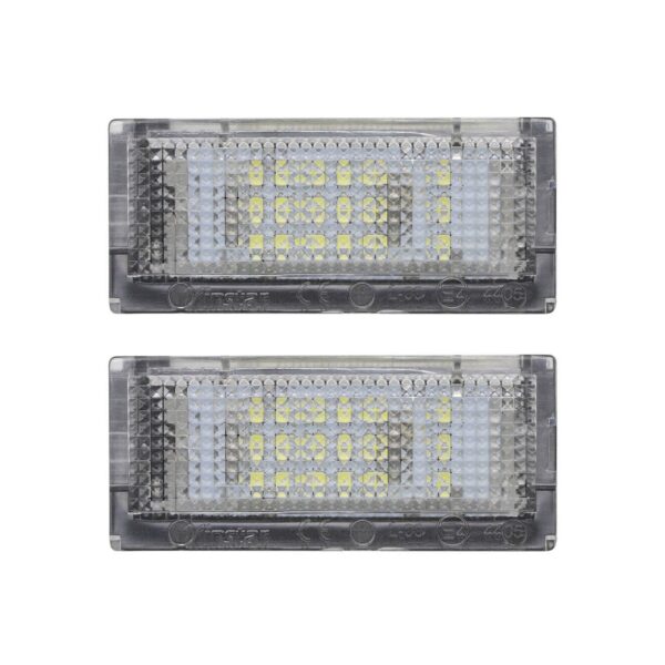Комплект LED плафони за регистрационен номер на BMW серия 3 E46 седан/комби 1998-2005, ляв и десен