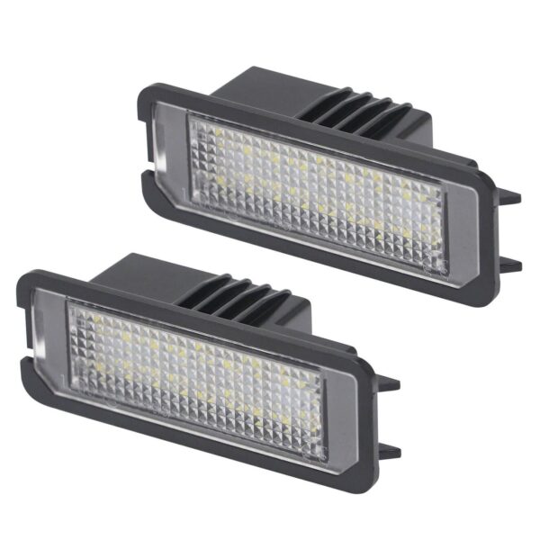 Комлект LED плафони за регистрационен номер на Volkswagen Golf 4,5,6,7,Lupo,New Beetle,Polo,Passat,Phaeton,Scirocco,Amamrok, Seat Altea,Exeo,Ibiza,Leon,Toledo, Skoda Superb, Porsche Boxster,Cayman,Carrera,911