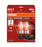 КРУШКА OSRAM NIGHT BREAKER SILVER H11 12V 55W PGJ19-2 КОМПЛЕКТ 2 БР.  64211NBS2HB