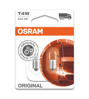 ОРИГИНАЛНА КРУШКА OSRAM T4W 24V 4W BA9S ● КОМПЛЕКТ 2 БР.  393002B