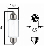 КРУШКА HELLA C21W 12V 21W SV8.5  8GM002091181