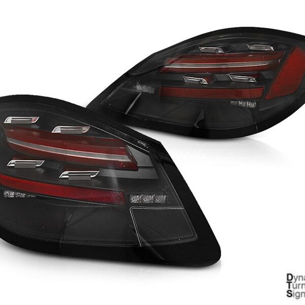 Комплект LED стопове за Porsche Boxer 978, Cayman 987C 2009-2012, черно-червена основа, ляв и десен