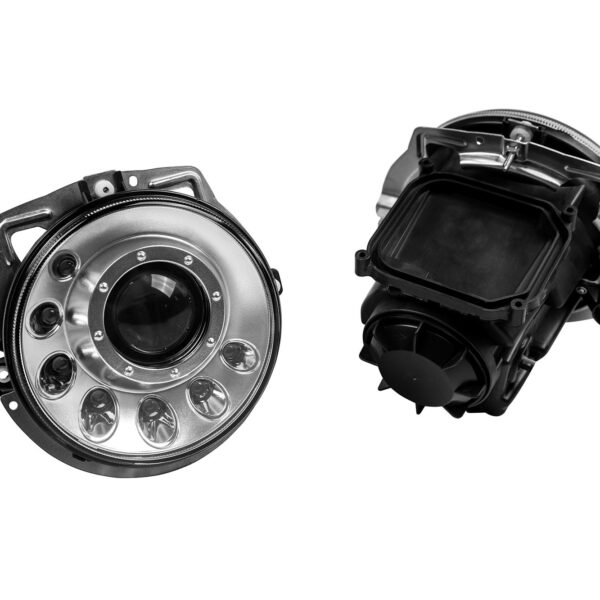 Комплект тунинг фарове за Mercedes G класа W463 1989-2006 с хром основа , ляв и десен