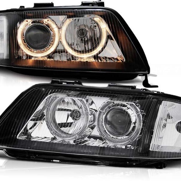 Комплект тунинг фарове за Audi A6 05.1997-09.1999 с черна основа , ляв и десен