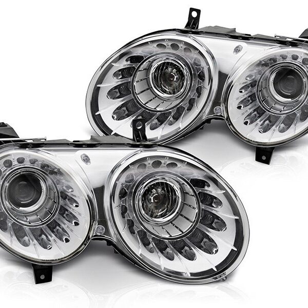 Комплект ксенонови фарове за Bentley Continental GT 2003-2008 с хром основа, за модела с фабрични DRL светлини, ляв и десен