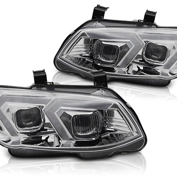 Комплект ксенонови фарове за BMW серия 3 E92 купе, E93 кабрио 2010-2013 с хром основа, за модела с фабрични DRL светлини, без AFS, ляв и десен