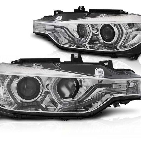 Комплект тунинг фарове за BMW серия 3 F30/F31 10.2011-05.2015 с хром основа , ляв и десен