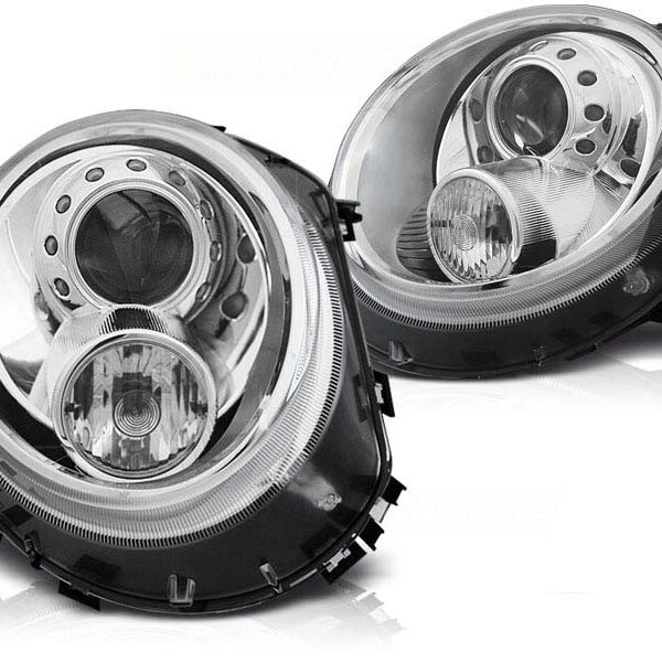 Комплект тунинг фарове за Mini Cooper 2006-2014 с хром основа , ляв и десен