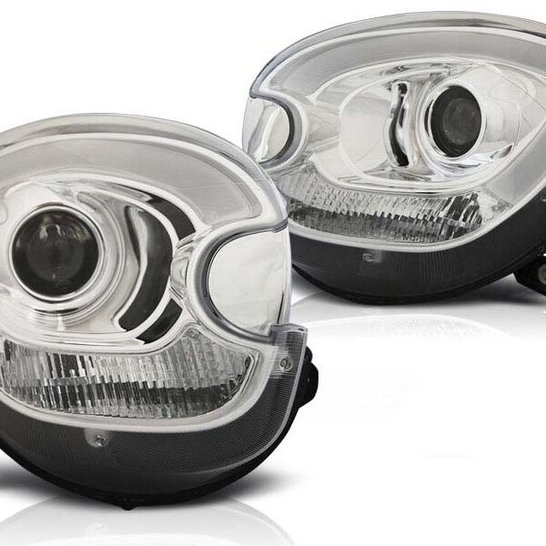 Комплект тунинг ксенонови фарове за Mini Cooper R60/R61 Countryman 2010-2014 с хром основа , ляв и десен
