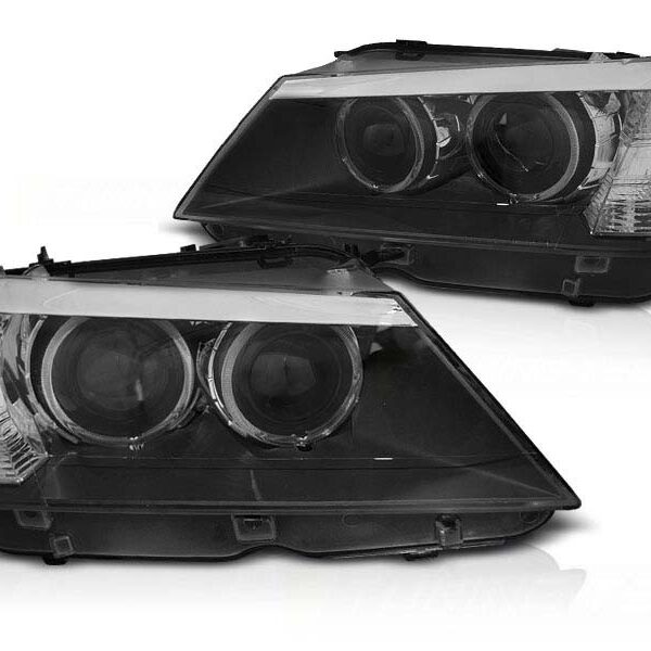 Комплект тунинг фарове за BMW X3 F25 2010-07.2014с черна основа , ляв и десен