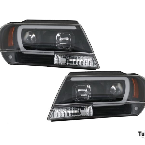 Комплект тунинг фарове за Jeep Grand Cherokee 1999-2005 с черна основа, ляв и десен