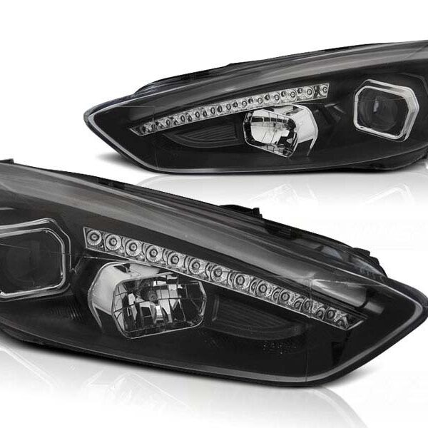 Комплект тунинг фарове за Ford Focus MK3 след 2015 година с черна основа , ляв и десен