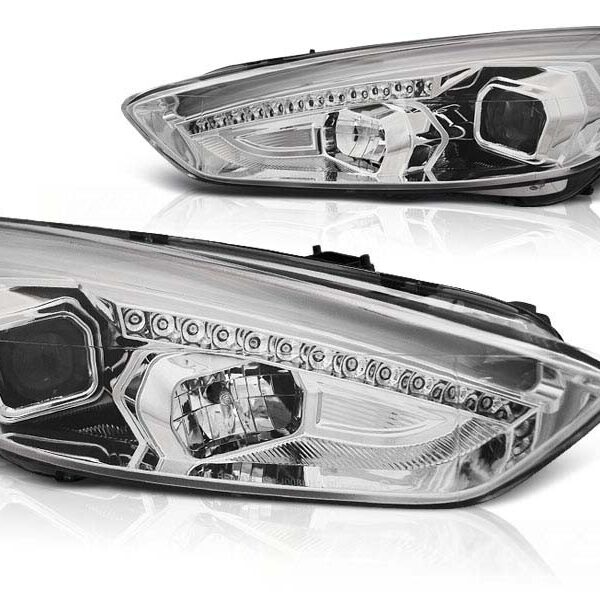 Комплект тунинг фарове за Ford Focus MK3 след 2015 година с хром основа , ляв и десен