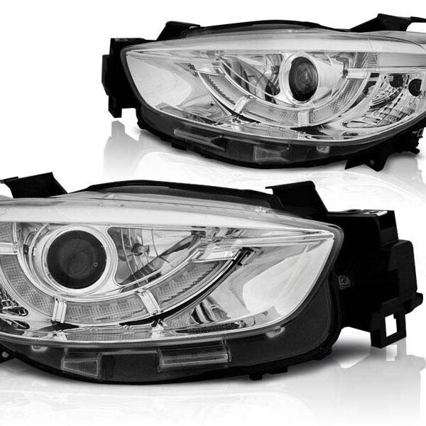 Комплект тунинг ксенонови фарове за Mazda CX5 2011-2015 с AFS с хром основа , ляв и десен