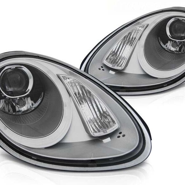 Комплект тунинг ксенонови фарове за Porsche Boxter/Cayman 987 2005-2008 с хром основа , ляв и десен