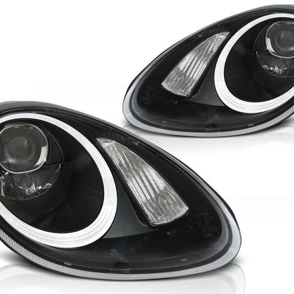 Комплект тунинг ксенонови фарове за Porsche Boxter/Cayman 987 2005-2008 с черна основа , ляв и десен