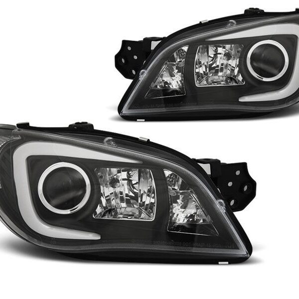 Комплект тунинг ксенонови фарове за Subaru Impreza II GD 2006-2007 с черна основа, ляв и десен