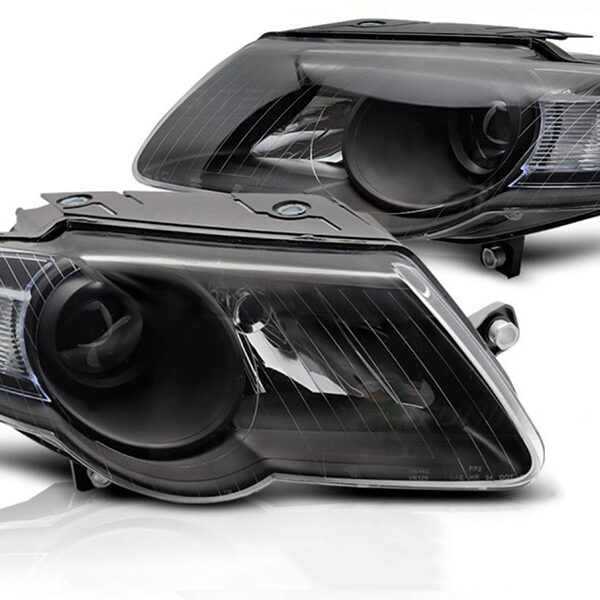 Комплект тунинг фарове за Volkswagen Passat B6 2005-2010 с черна основа, ляв и десен