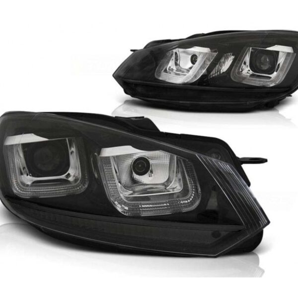 Комплект тунинг фарове за VW Golf VI 2008-2012 с черна основа , ляв и десен