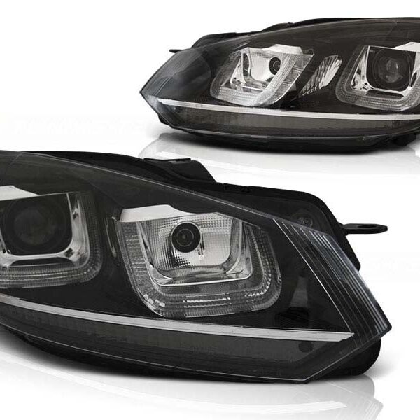 Комплект тунинг фарове за VW Golf VI 2008-2012 с черна основа , ляв и десен