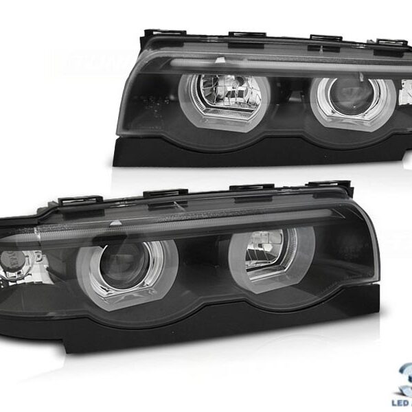 Комплект тунинг фарове за BMW серия 7 E38 1994-2001 с черна основа, ляв и десен