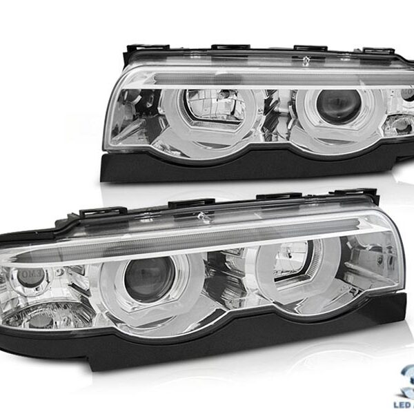 Комплект тунинг фарове за BMW серия 7 E38 1994-2001 с хром основа, ляв и десен