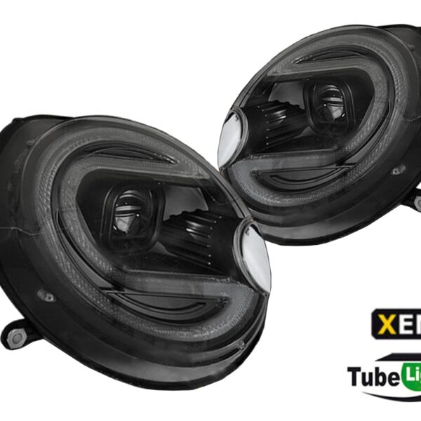 Комплект тунинг ксенонови фарове за Mini Cooper R56 2009-2013 с черна основа, ляв и десен