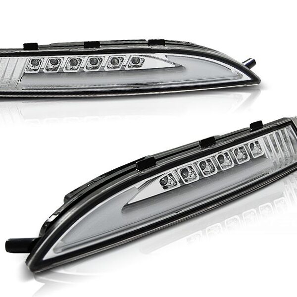 Комплект тунинг LED мигачи в бронята за VW Scirocco 2008-2014 с хром основа ляв + десен