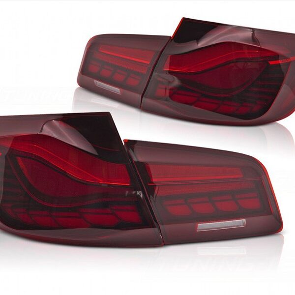 Комплект LED стопове за BMW серия 5 F10 седан 2010-2016, с червена основа, ляв и десен