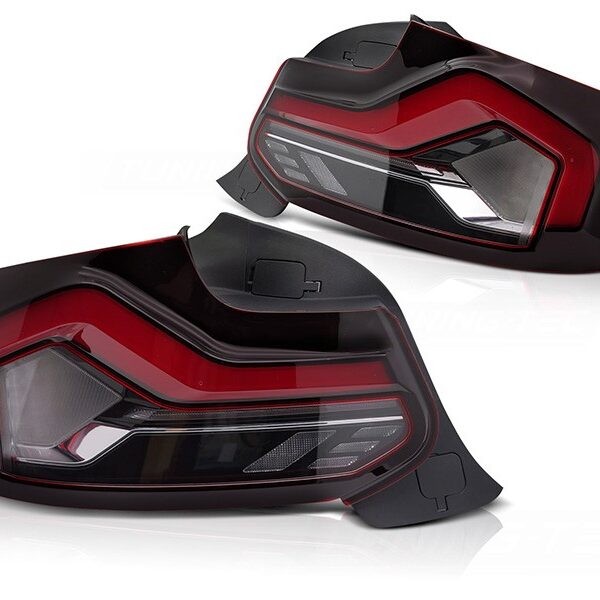 Комплект LED стопове за BMW серия 2 F22 купе, F23 кабрио 2013-2021, M2 F87 2016-2021, с червено-опушена основа, ляв и десен