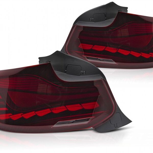 Комплект LED стопове за BMW серия 2 F22 купе, F23 кабрио 2013-2021, M2 F87 2016-2021, с червена основа, ляв и десен