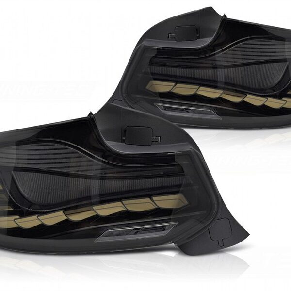 Комплект LED стопове за BMW серия 2 F22 купе, F23 кабрио 2013-2021, M2 F87 2016-2021, с опушена основа, ляв и десен