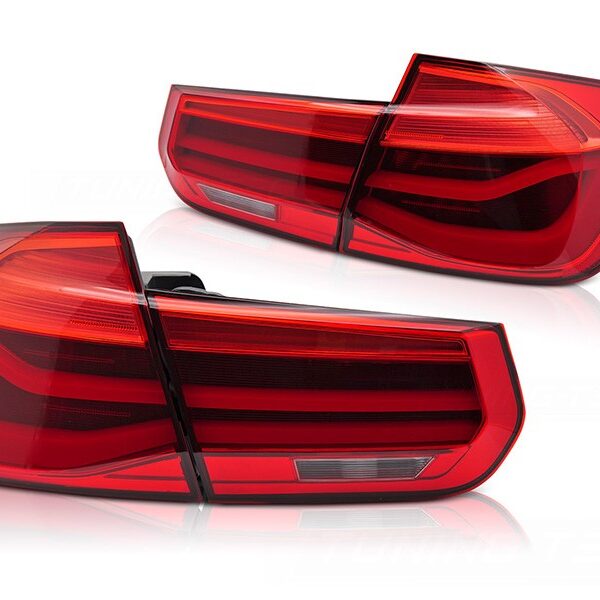 Комплект LED стопове за BMW серия 3 F30 седан 2011-2018, червена основа, ляв и десен