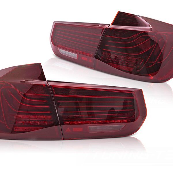 Комплект LED стопове за BMW серия 3 F30 седан 2011-2018, с червена основа, ляв и десен