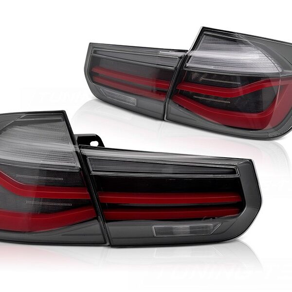 Комплект LED стопове за BMW серия 3 F30 седан 2011-2018, опушена основа, ляв и десен