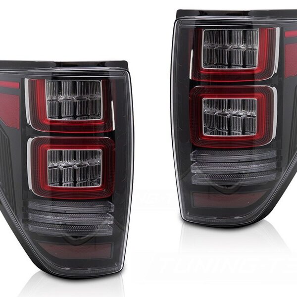 Комплект тунинг LED стопове за Ford F150 2008-2014, с динамичен мигач, черна основа, ляв и десен