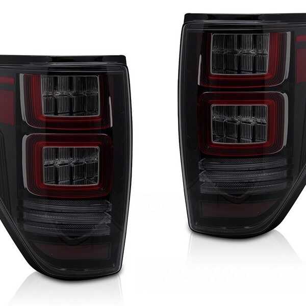 Комплект тунинг LED стопове за Ford F150 2008-2014, с динамичен мигач, опушена основа, ляв и десен