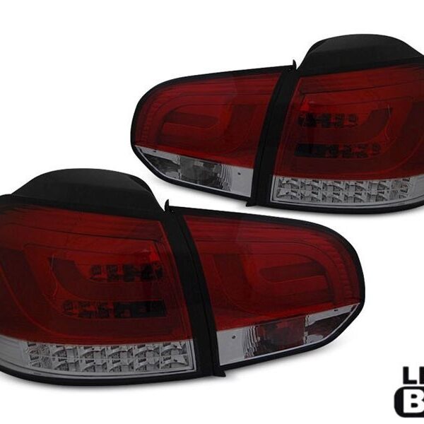 Комплект LED стопове за VW Golf 6 2008-2012, червено и опушена основа, ляв и десен