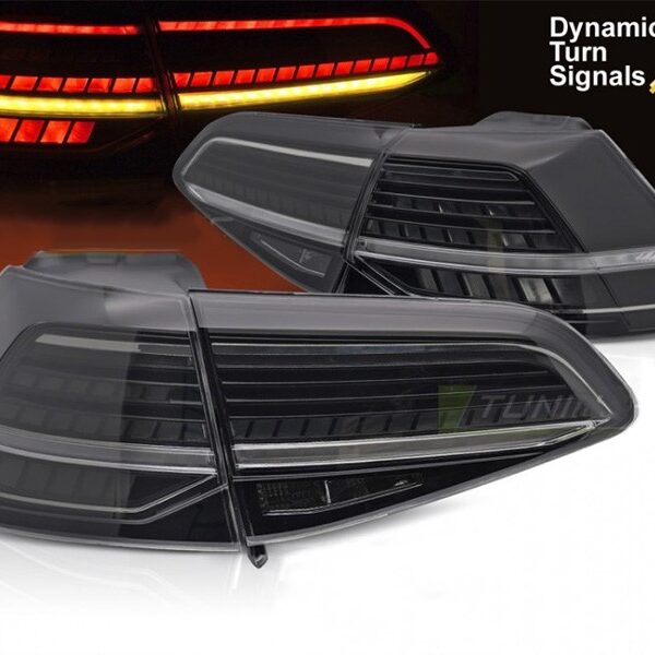 Комплект LED стопове за Volkswagen Golf VII 2013-2019 хечбек, с опушена основа, ляв и десен