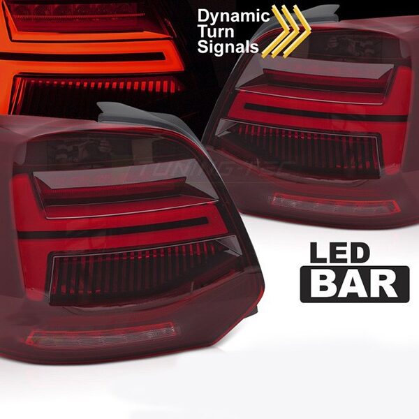 Комплект LED стопове за Volkswagen Polo 2009-2017 хечбек, с червена основа, ляв и десен