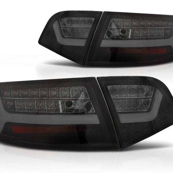 Комплект тунинг LED стопове за Audi A6 C6 седан 2008-2011 черно/опушени , ляв и десен