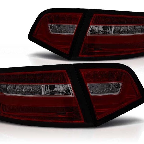 Комплект тунинг LED стопове за Audi A6 C6 седан 2008-2011 червено/опушени , ляв и десен