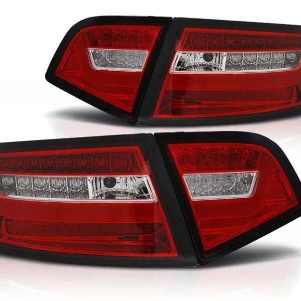 Комплект тунинг LED стопове за Audi A6 C6 седан 2008-2011 червено/бели , ляв и десен