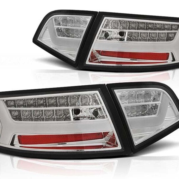 Комплект тунинг LED стопове за Audi A6 C6 седан 2008-2011 с бяла основа , ляв и десен