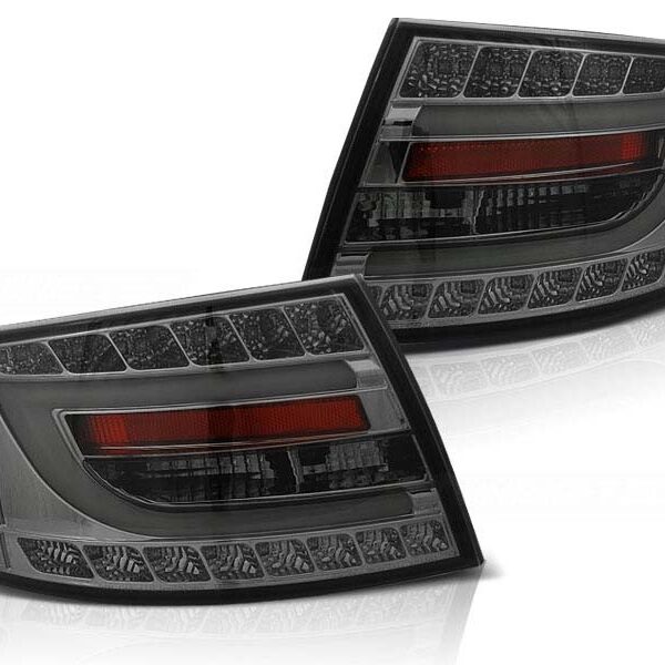 Комплект тунинг LED стопове за Audi A6 C6 седан 04.2004-2008 опушени за букса с 6 пина  , ляв и десен